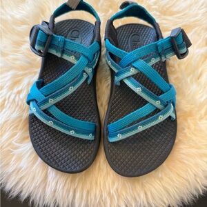 Kids Teal and Black Chaco Sandals